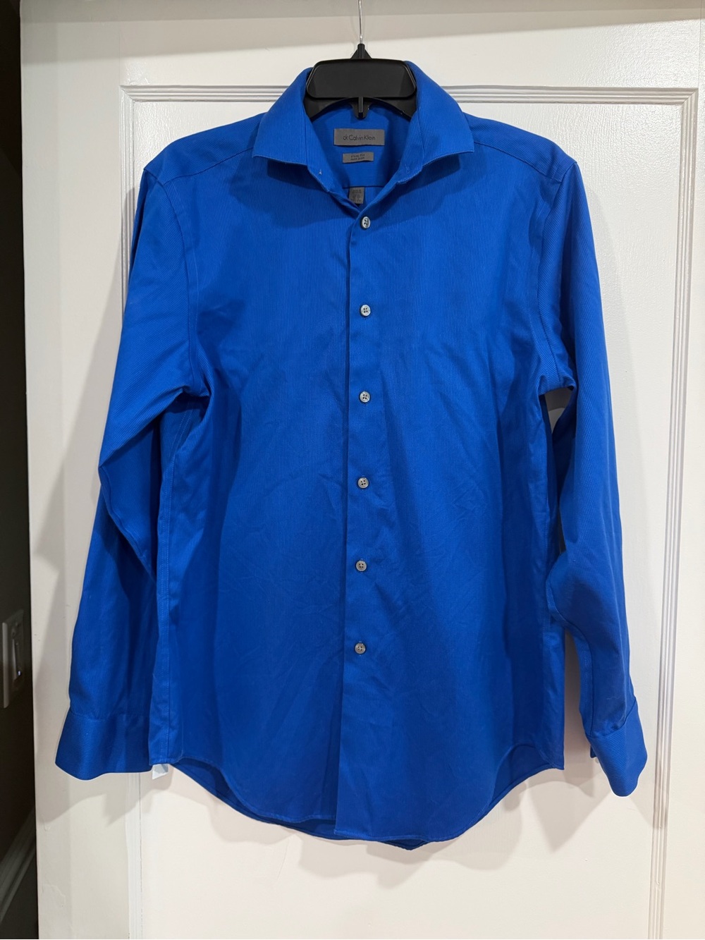 Calvin Klein Men's Cobalt Blue Button-Down Dress Shirt 15 1/2